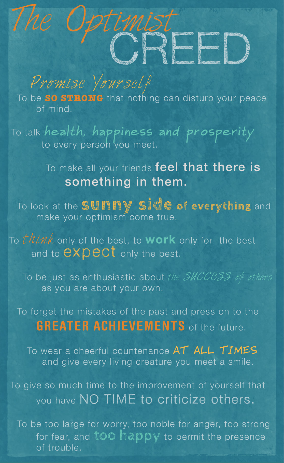 The Optimist's Creed by Christian D. Larson